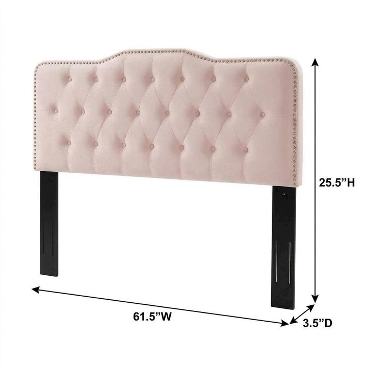 Tufted Velvet Full/Queen Headboard with Plush Upholstery and Sturdy Frame