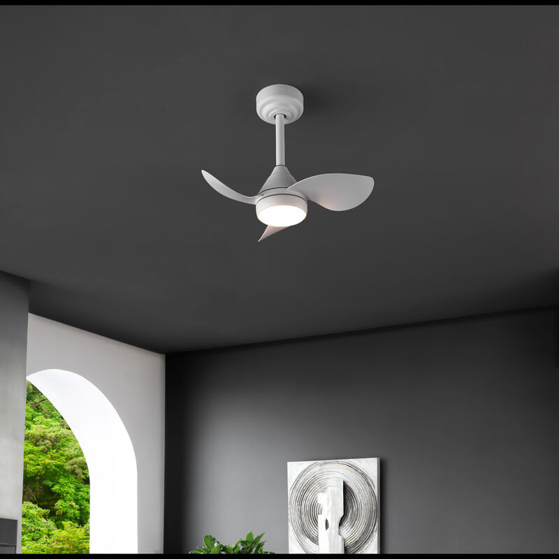 Albini 22" Contemporary Minimalist 6-Speed Metal Mobile-App/Remote-Controlled Dimmable Smart Integrated LED Ceiling Fan