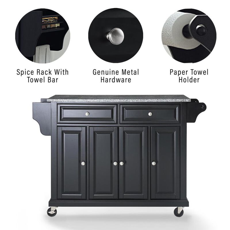 Full Size Granite Top Kitchen Cart