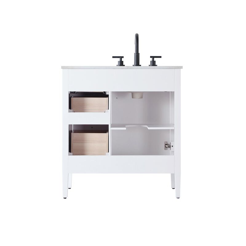 Elegant Kitchen and Bath 32 inch Single Bathroom Vanity in White