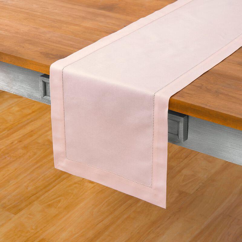 Solino Home Cotton Linen Hemstitch Table Runner &ndash; Handcrafted, Machine Washable, Perfect for Holiday and Everyday Dining