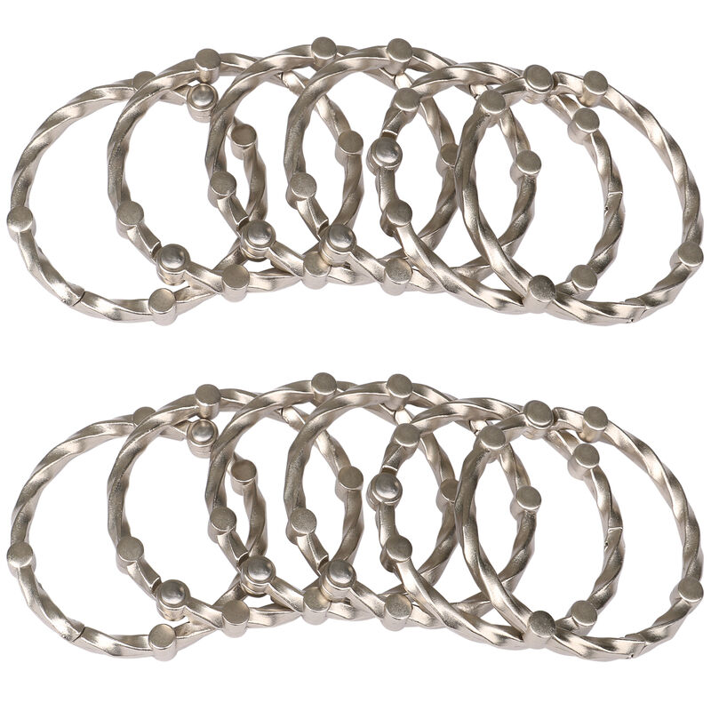 Rust-Proof Twisted Shower Curtain Hooks with Clasp Closure, Set of 12 image number 2