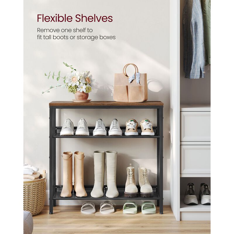 4-Tier Shoe Rack for Compact Storage and Easy Organization