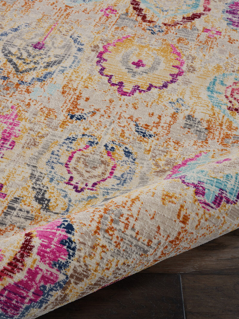 Vintage Kashan VKA04 Ivory/Multicolor 4' x Round Rug