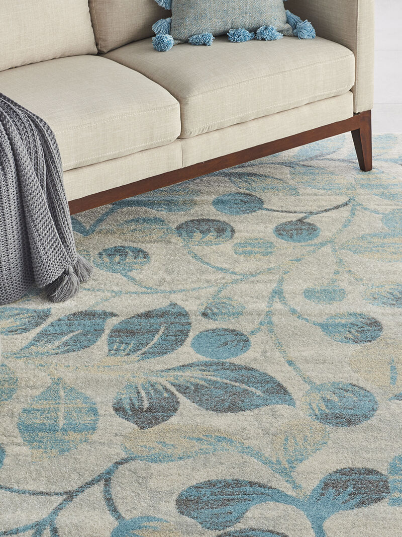 Tranquil TRA03 Ivory/Turquoise 8'10" x 11'10" Rug image number 8
