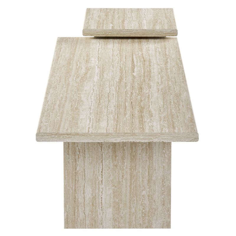 Modway Render Nesting Faux Travertine Coffee Tables Set of 2