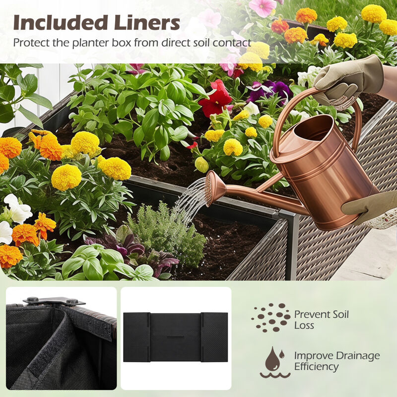 Raised Garden Bed with Legs and Removable Liner for Herbs and Vegetables image number 5