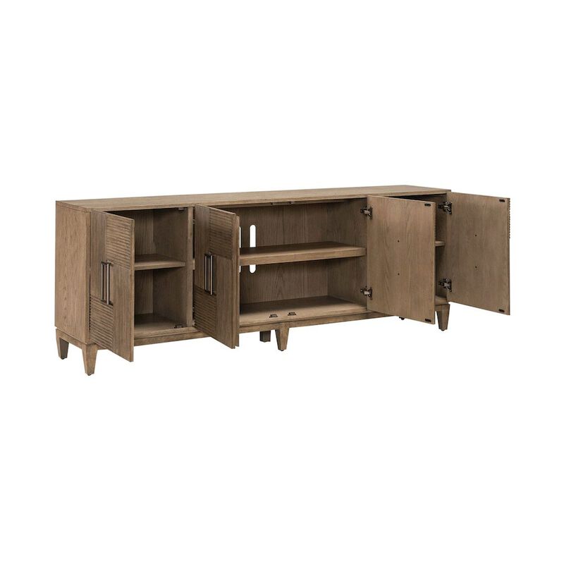Liberty Furniture Serenity 82 Inch Accent TV Console for Living Room  - Burnished Beige image number 2