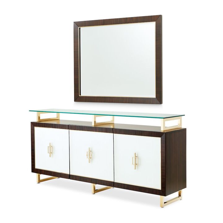Michael Amini Belmont Place Sideboard with Mirror - Espresso