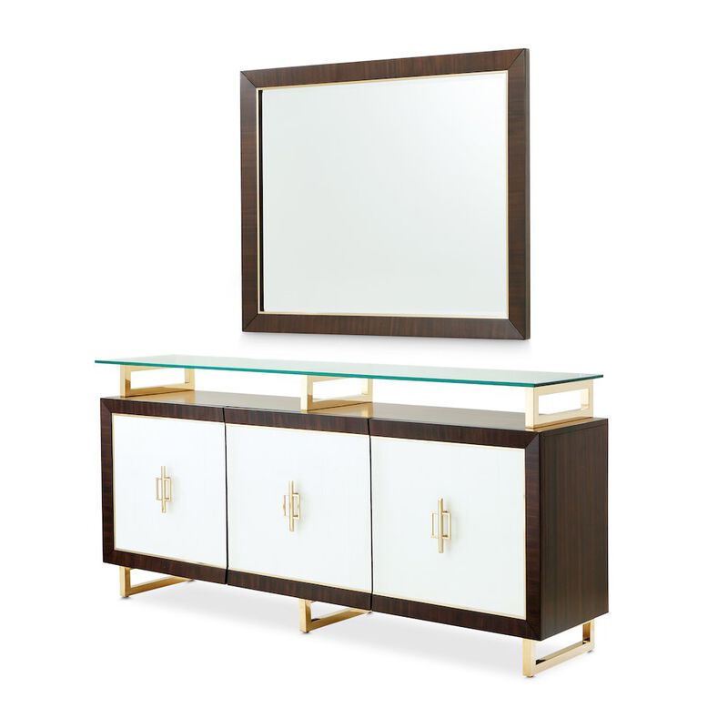 Michael Amini Belmont Place Sideboard with Mirror - Espresso