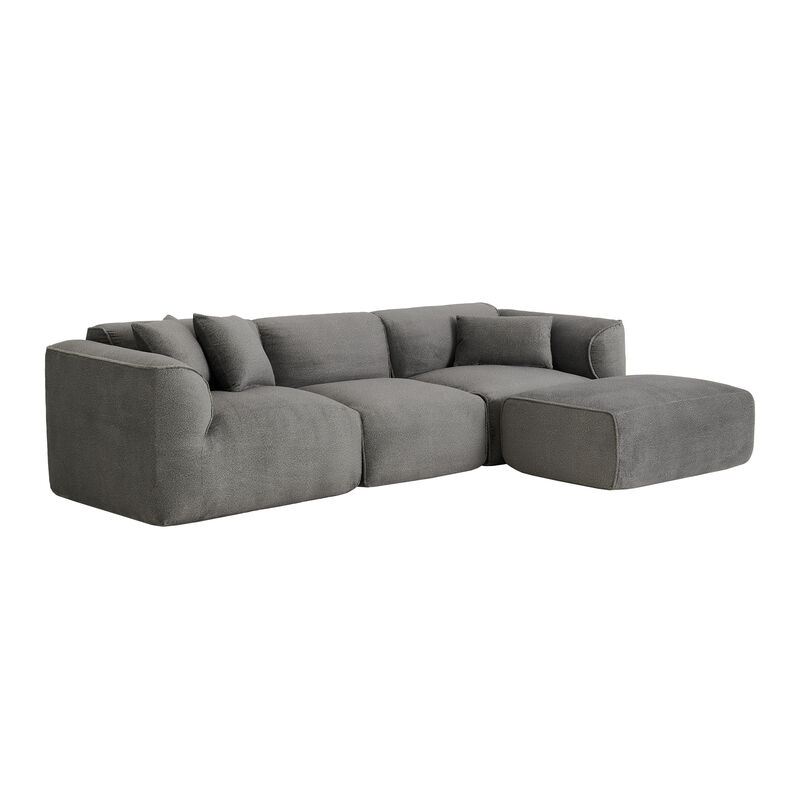Merax U_Style Luxury living room double-needle cut velvet sofa