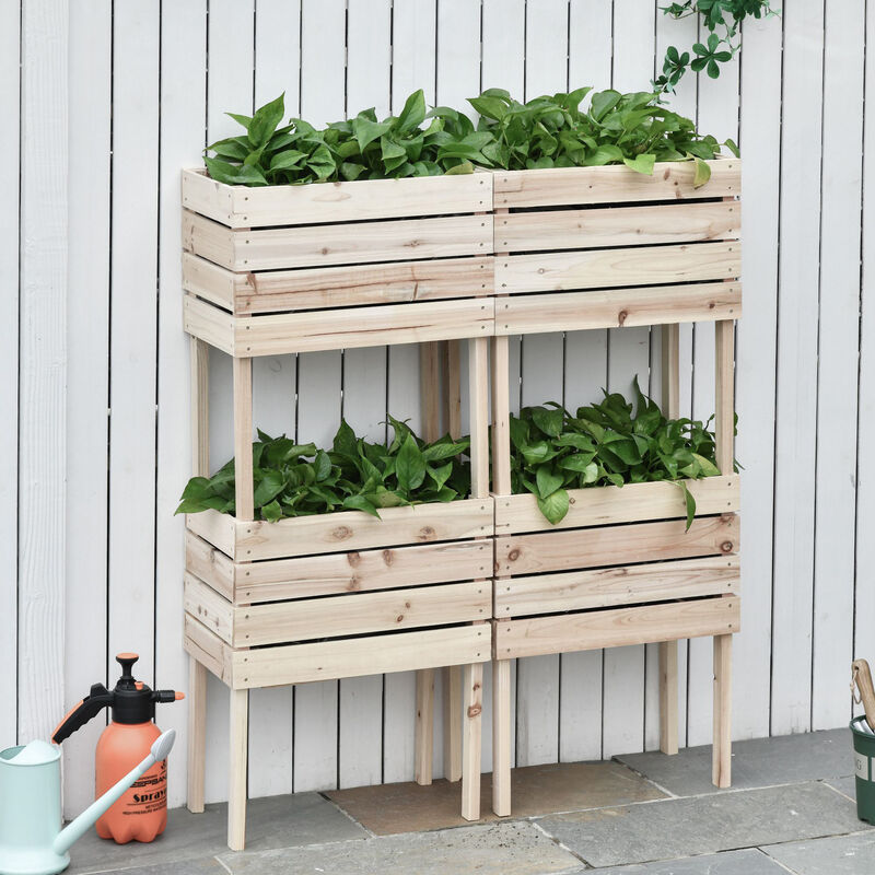 Hivvago 4-Piece Raised Garden Bed with Legs Wooden Planter Kit image number 1