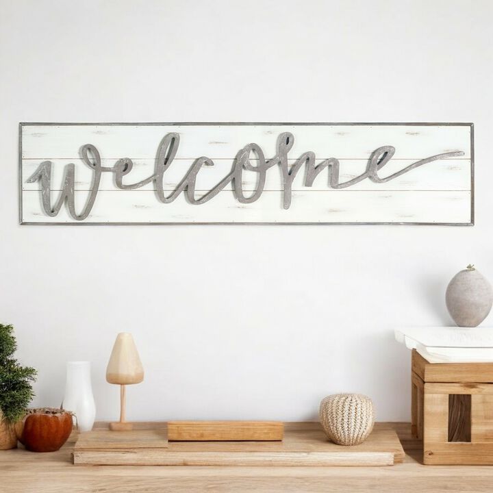 WELCOME Sign – Decorative Wood and MDF Wall Art for Home, Entryway, and Rustic Decor