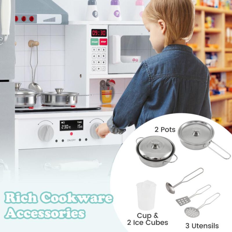 Hivvago Kids Kitchen Playset 3-in-1 with Refrigerator and Washing Machine