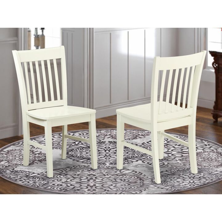 East West Furniture Dining Chair Linen White, NFC-LWH-W