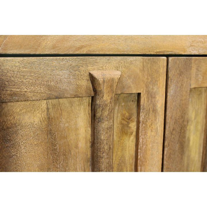 Mid-Century Jaden Sideboard 3 Drawers, 4 Doors in Distressed Natural