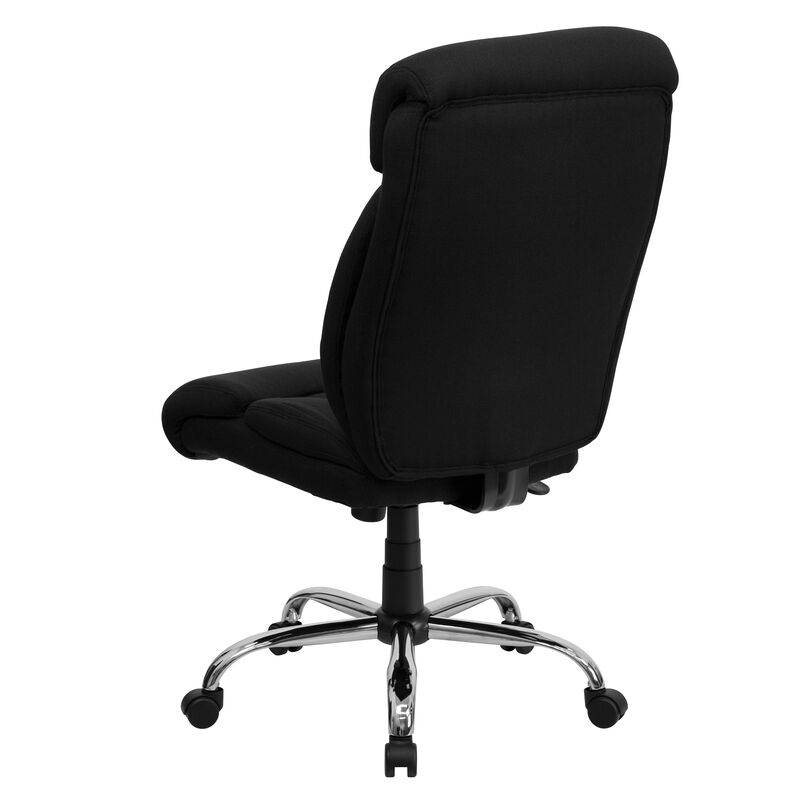 HERCULES Series Big & Tall 400 lb. Rated Black Fabric Executive Ergonomic Office Chair and Chrome Base image number 6