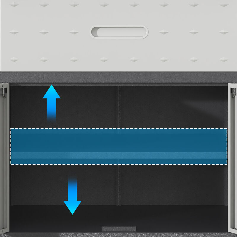 Mondawe Modern Metal Tool Cabinet, Black Grey Mobile Heavy-Duty Storage Cabinet With Wheels