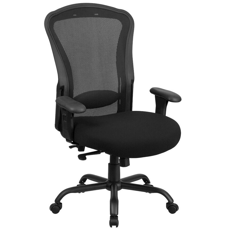HERCULES Series 24/7 Intensive Use Big & Tall 400 lb. Rated Black Mesh Multifunction Synchro-Tilt Ergonomic Office Chair image number 0
