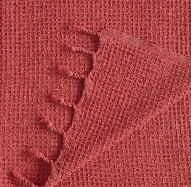 Textile Waffle Plain Cotton King Coverlet