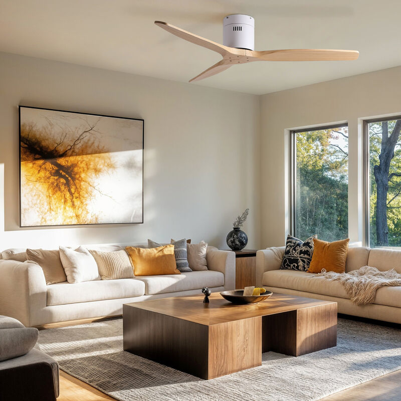 ELEMENT ACE 52 Inch Low Profile Flush Mount Ceiling Fan with Reversible Motor, Quiet Energy Efficient Operation for Low Ceiling Indoor Dry Location Use image number 5