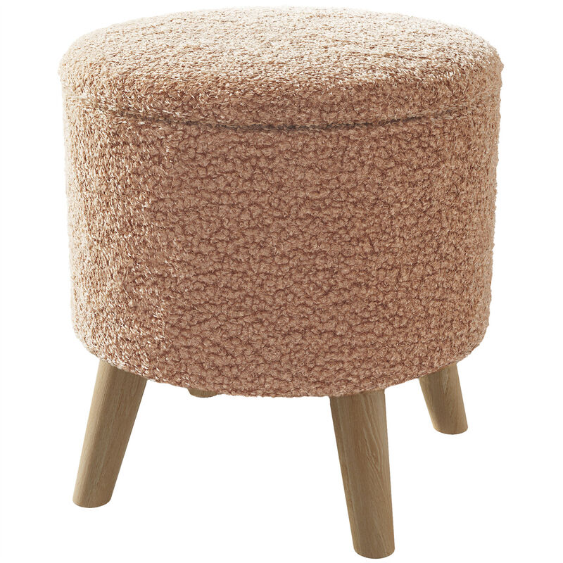 Round Ottoman Stool with Padded Seat for Living Room, Bedroom, or Office