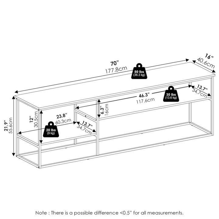 Moretti Modern Lifestyle TV Stand for TV up to 78 Inch, Solid White/White