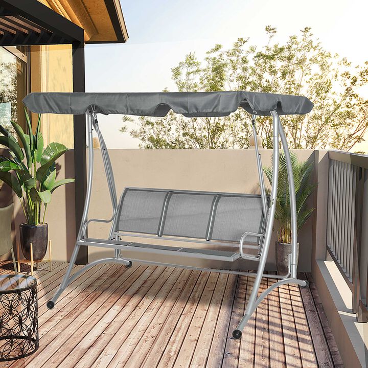 Hivvago 3-Seat Outdoor Porch Swing with Canopy