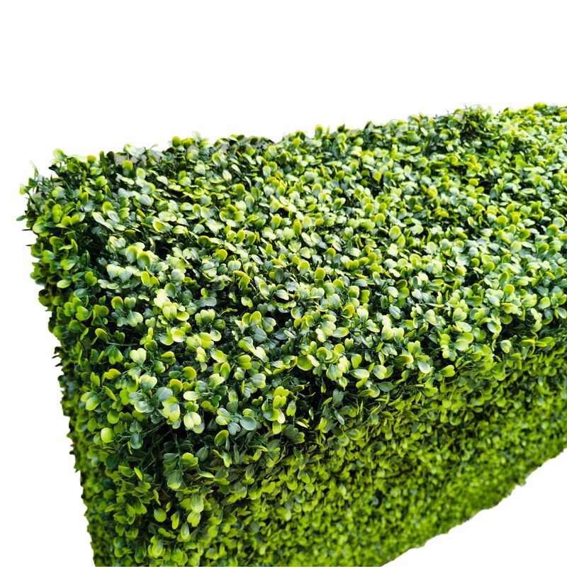Premium Light Green Artificial Boxwood Hedge 30"L x 30"H Commercial Grade UV Resistant image number 5