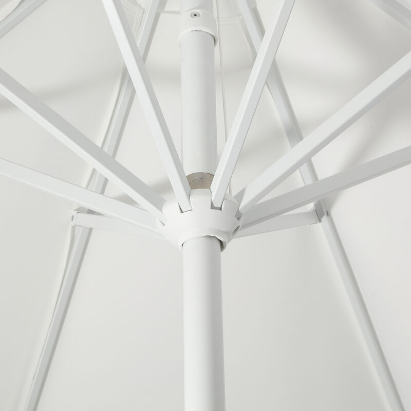 Baiona Classic MidCentury Market Patio Umbrella with UV Protection, Auto-Tilt, Crank and UV Protection