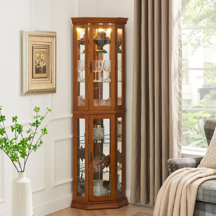 Wozisk Corner Display Cabinet with Lights