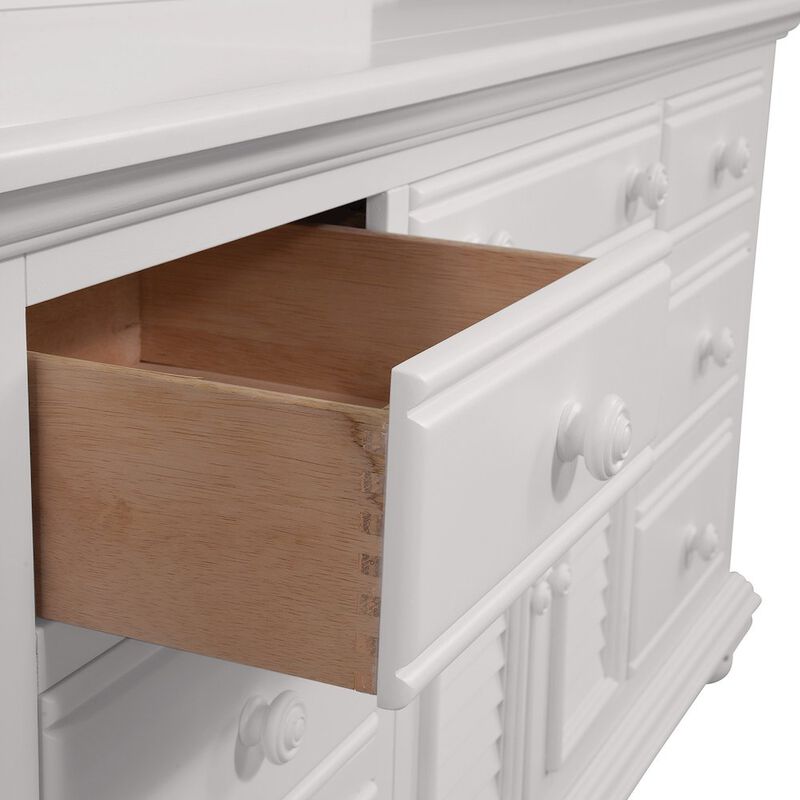 American Woodcrafters Cottage Traditions Triple Dresser - White Cottage