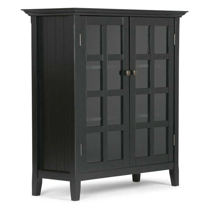 Acadian 39 inch Wide Solid Wood Transitional Storage Cabinet in Black