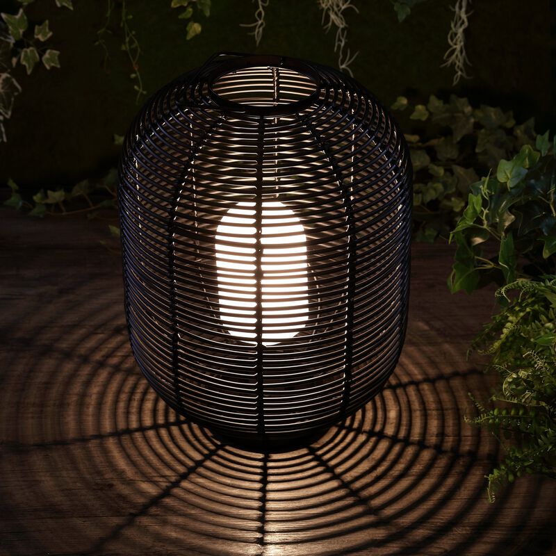 Kandella Outdoor Woven Oval Asian LED Lantern