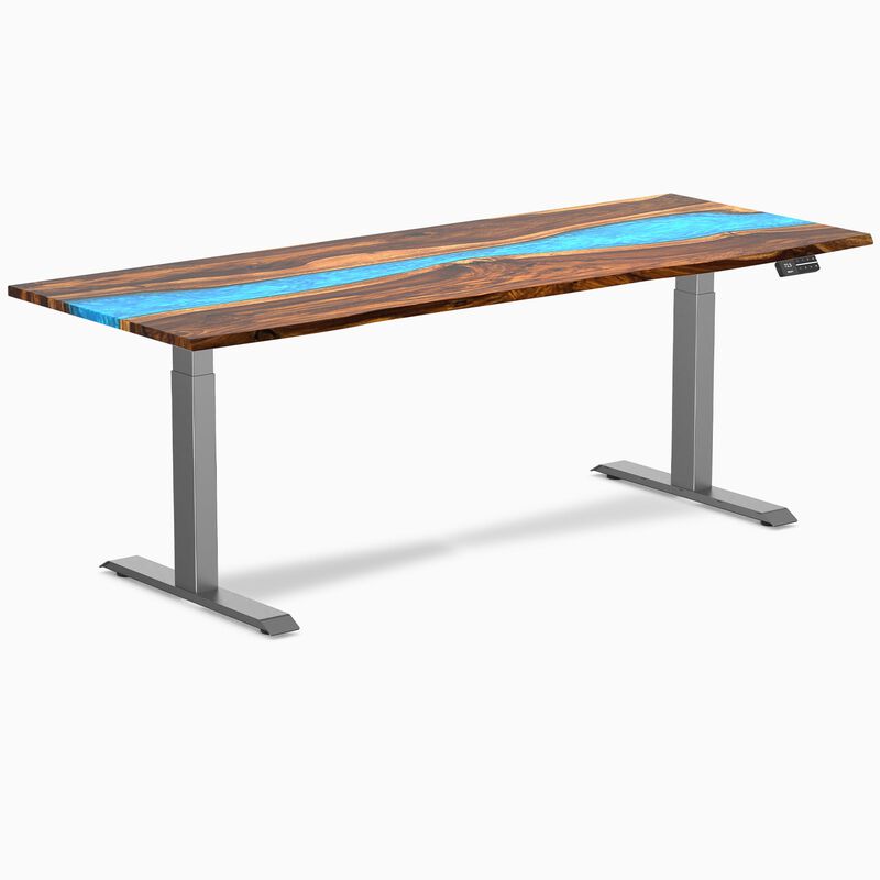 Desky Dual Resin Hardwood Sit Stand Desk image number 0