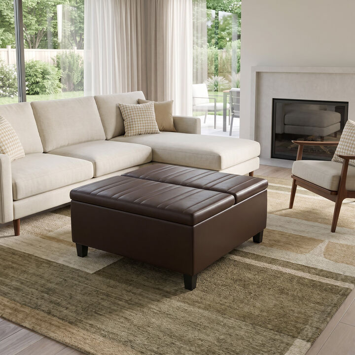 Simpli Home Ellis Coffee Table Storage Ottoman