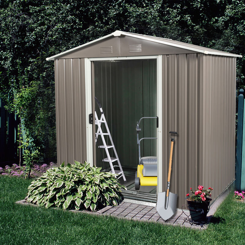 Streamdale 6FT X 5FT Outdoor Metal Storage Shed Gray