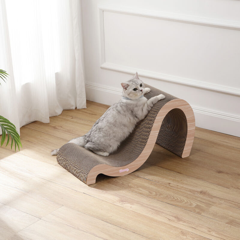 Kona Modern Cardboard Double-Sided Wave Cat Scratcher with Catnip