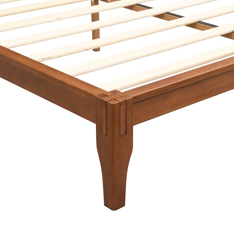 Merax Modern Bamboo Platform Bed with Headboard
