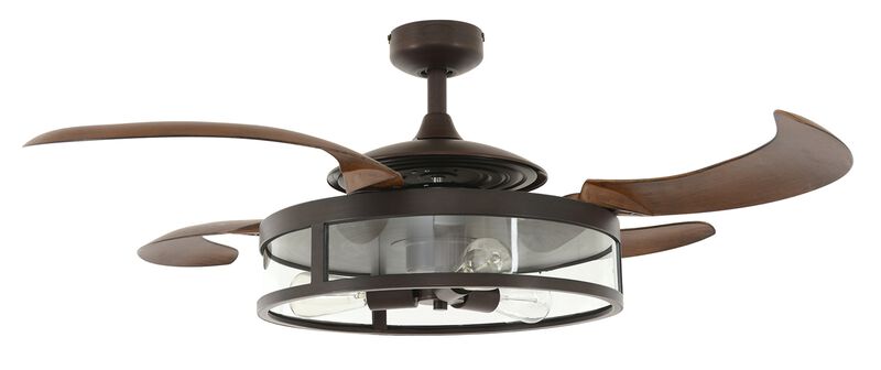Fanaway Classic 48" Retractable Blade Ceiling Fan with Light and Remote, Modern Fandelier Ceiling Fan, Patented Design Technology, Stronger Thicker Blades image number 0