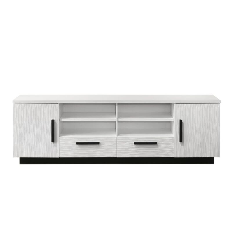 Matilda 70.5"W White Finish TV Stand with Drawers