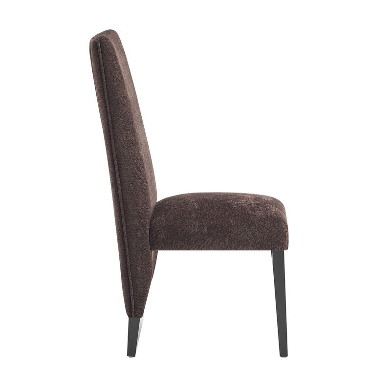 Brown Upholstered Dining Chairs Set of 2 image number 2