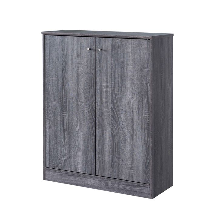 Distressed Grey Shoe / Storage Cabinet with 5 Shelves with Spacious Top