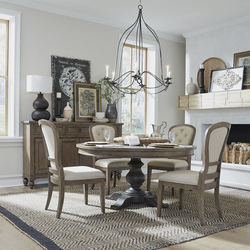 Liberty Furniture Americana Farmhouse Optional 5 Piece Pedestal Table Set image number 1