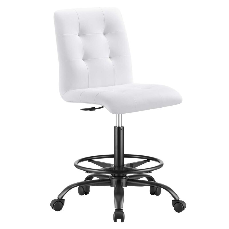 Modway Furniture - Prim Armless Vegan Leather Drafting Chair Black image number 0