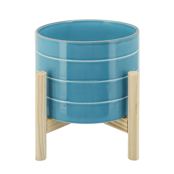 8" Striped Planter