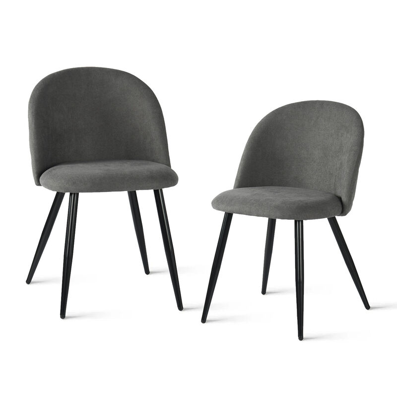 HomeRoots Set of Two Gray and Black Upholstered Fabric Dining Side Chairs