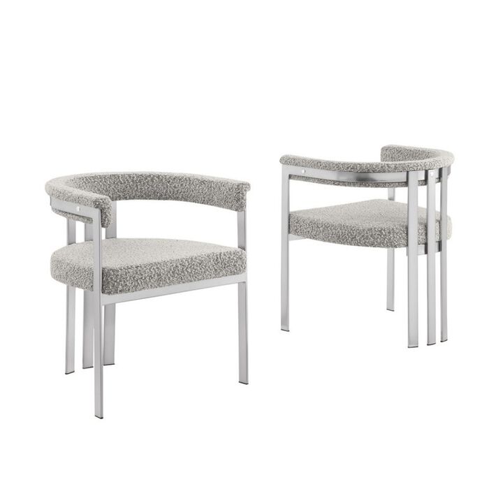Best Quality Furniture Glam Gatsby Rich Gray Side Chairs - Set Of 2
