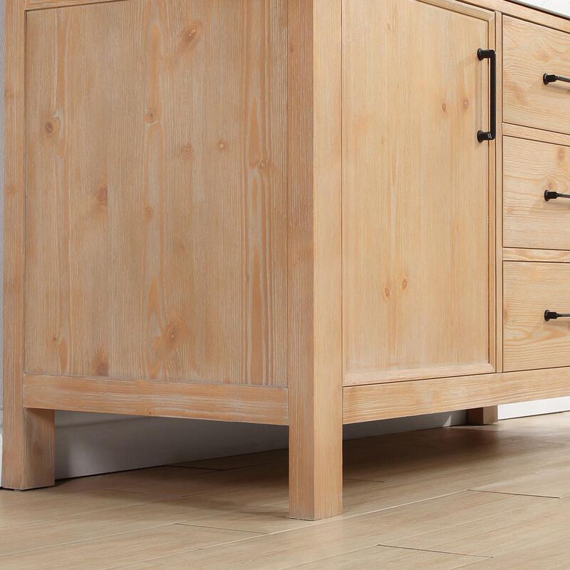 Vinnova Design Free-standing Single Bathroom Vanity with Composite top in Lightning White