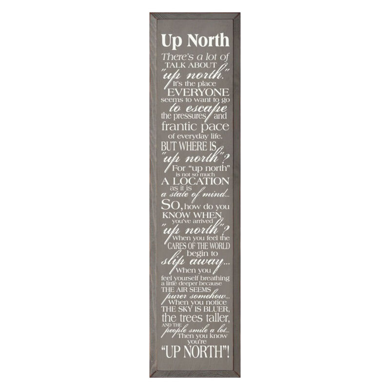 There&rsquo;s a Lot of Talk About Up North Funny Wood Sign Decor image number 0